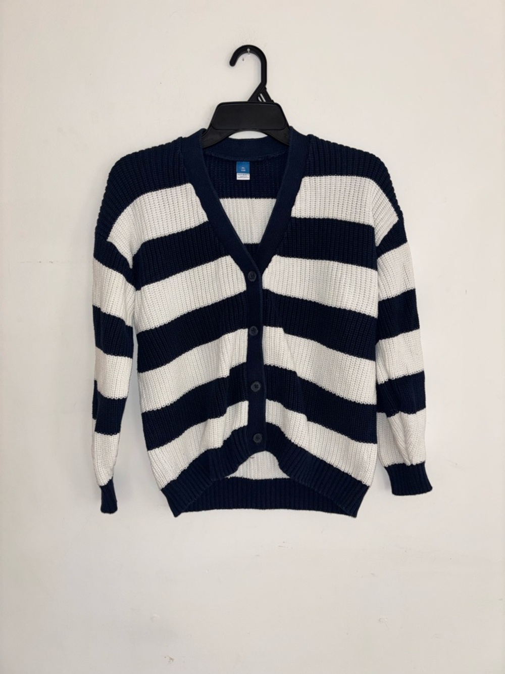 Old Navy Navy & White Striped Cardigan Girls XL